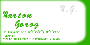 marton gorog business card
