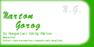 marton gorog business card